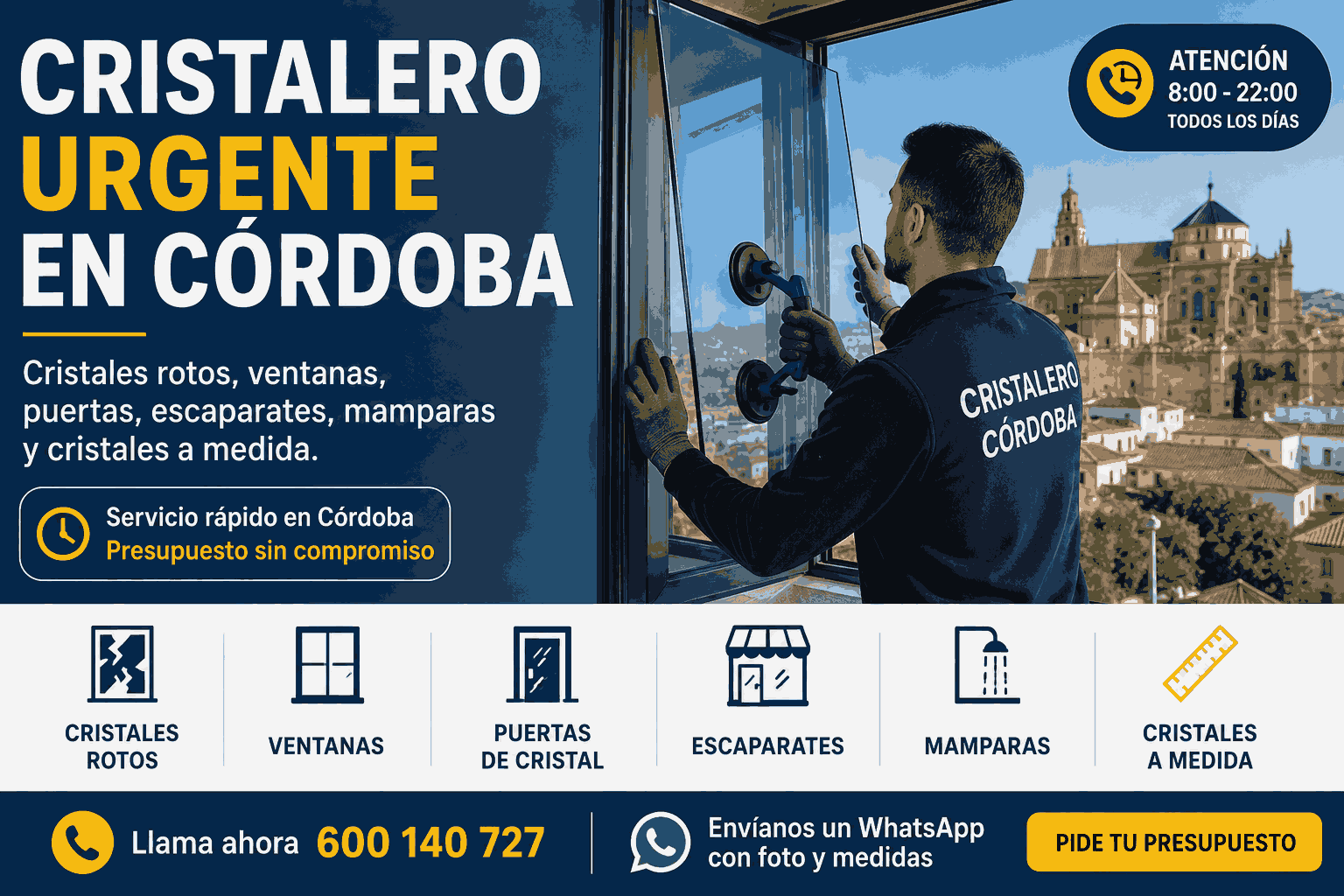 Cristalero urgente en Córdoba